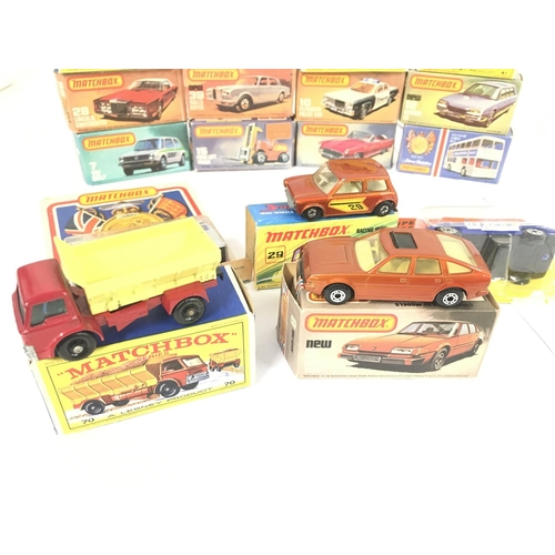 137 - A Collection of Boxed Matchbox Vehicles including VW Golf #7. A Plymouth Police Car #10. Etc.