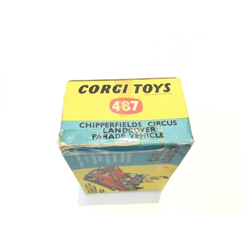 15 - A Boxed corgi Chipperfeilds Circus Landrover Parade Vehicle. #487 box is worn.