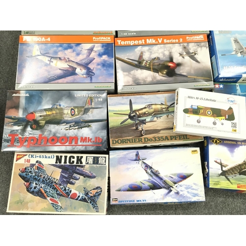 162 - 2 Boxes containing a Collection of Various Aircraft Model Kits.(2).