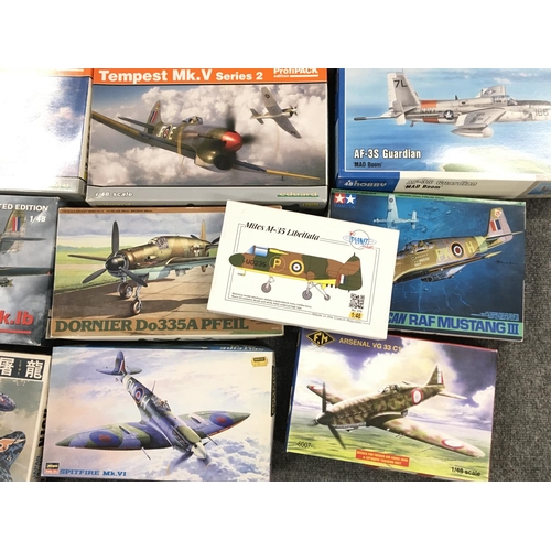 162 - 2 Boxes containing a Collection of Various Aircraft Model Kits.(2).