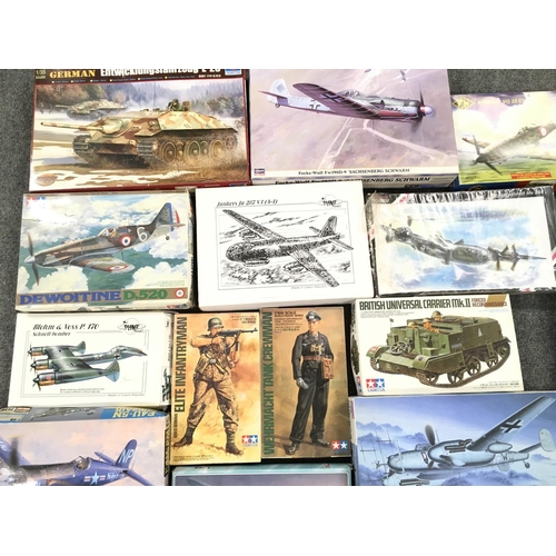 165 - A Collection of Various Model Kits Including Figures, planes and Tanks.(2).