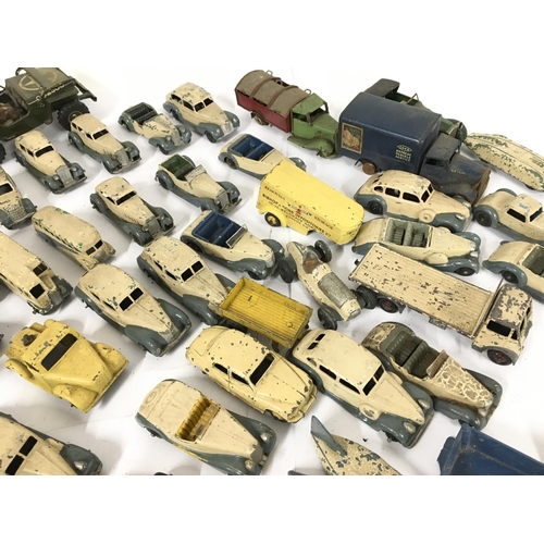 183 - A Box Containing a Collection of Playworn Dinky Vehicles. Re-Painted.