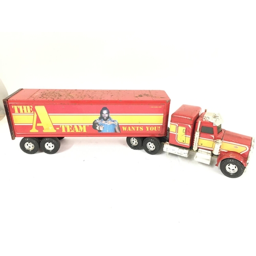 194 - A Vintage Tinplate A-Team Lorry. By Ertl. Worn.