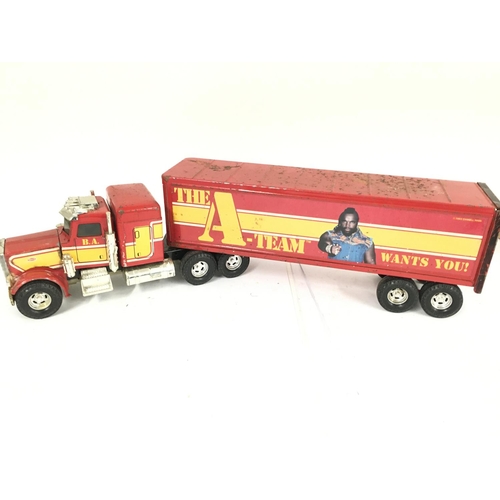 194 - A Vintage Tinplate A-Team Lorry. By Ertl. Worn.