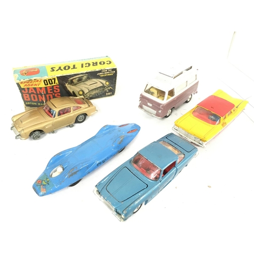 197 - A Collection of 5 Corgi Cars Including a DB5 with Part Box.