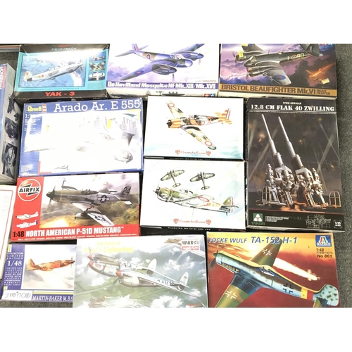 229 - 2 X Boxes Containing Various Model kits including Revell. Italeri. Etc.