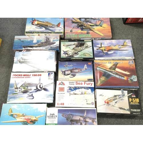 231 - A Box Containing a Collection Of Various Model kits Including Italeri. Tamiya etc.