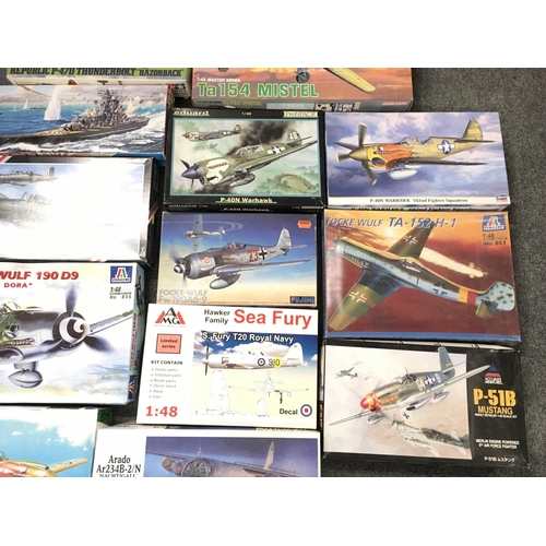 231 - A Box Containing a Collection Of Various Model kits Including Italeri. Tamiya etc.