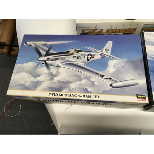 236 - Collection of 5 model aircraft kits by Monogram. Hasegawa. Revell. Airfix and Classic Airframes in o... 