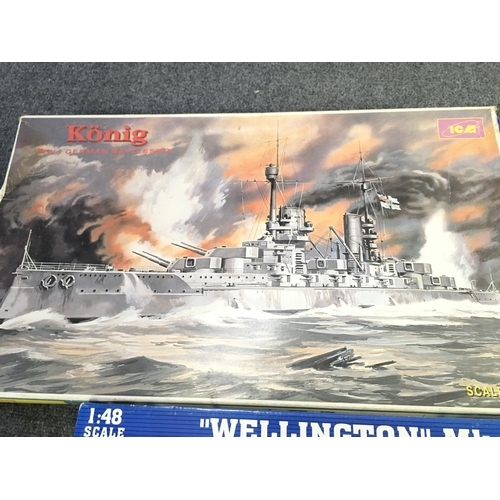 238 - 5 X Model kits including Airfix. Revell. ICM. Glen Coe Models And Trumpeter.(5)