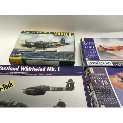 241 - Collection of six aircraft model kits by Silver Cloud. Classic Airframes. Paula. Ace. All in origina... 