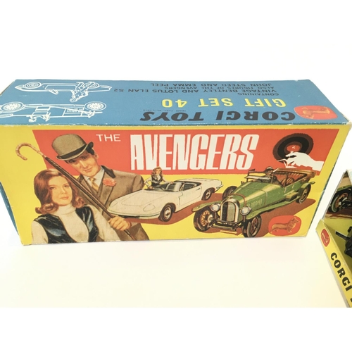 25 - A Boxed Corgi The Avengers Gift Set 40. (1 Umbrella and figure missing))