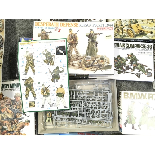 325 - A Collection of Various Military Model Kits including a Academy Tiger-I Tank. All Boxed.