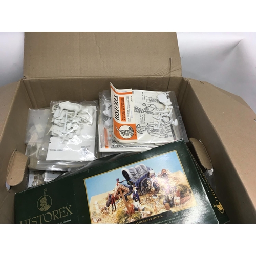 332 - Large box containing Historex model soldiers, mainly new , bagged and unused.