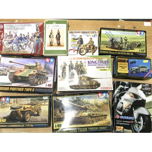 341 - A Collection of Various Model Kits including Tamiya. Maisto Etc.