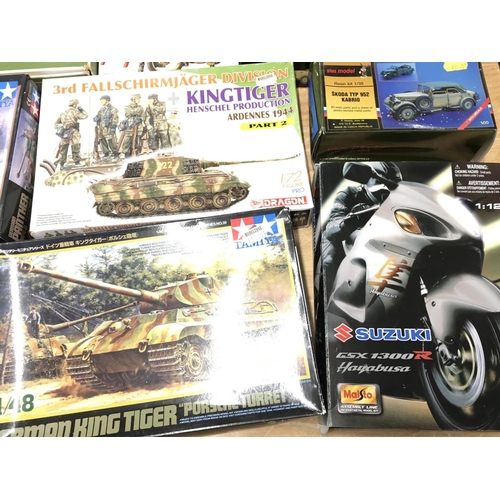 341 - A Collection of Various Model Kits including Tamiya. Maisto Etc.