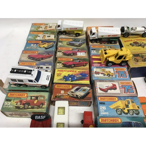 345 - A Collection of Matchbox model cars mainly boxed with some loose.