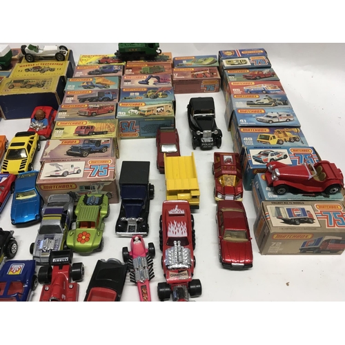 345 - A Collection of Matchbox model cars mainly boxed with some loose.