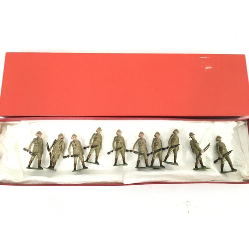 367 - A Britains Set #110 WW1 Devonshire Regiment x10 in Repro Box.