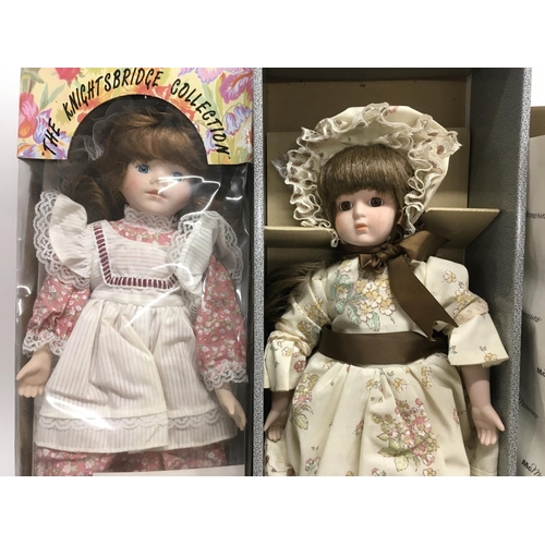 372 - Collection of four porcelain dolls with certificates of authenticity where applicable.