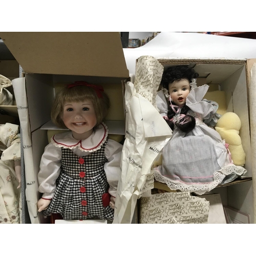 372 - Collection of four porcelain dolls with certificates of authenticity where applicable.