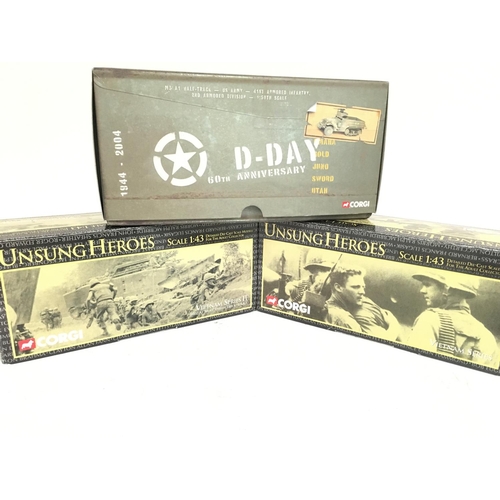 377 - 2 X Boxed Corgi Vietnam War Unsung Heroes and a 60th Anniversary Half Track.