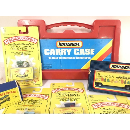 380 - A Matchbox Carrycase and A Collection of Matchbox Originals on Blister Cards also Models of Yesterye... 