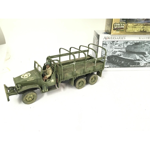 392 - Boxed and Other a loose Military Vehicles And Figures Including Corgi. Plus a Mechanised Tank kit Co... 