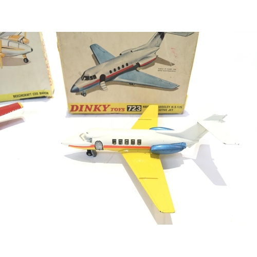 40 - A Boxed Dinky Beechcraft C55 Baron #715. And a Hawker Siddeley H.S. 125 Executive Jet. #723.