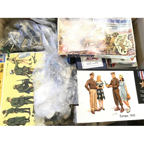 400 - A Quantity of Tamiya and Airfix Boxed and Loose Figures (Some Started).