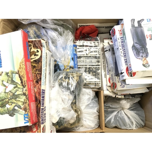 400 - A Quantity of Tamiya and Airfix Boxed and Loose Figures (Some Started).