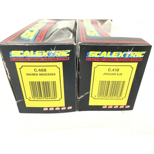 409 - 2 X Boxed Scalextric Cars. A Jaguar XJ9 #C.418 and aSauber Mercedes C.468.