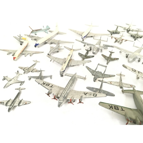 419 - A Collection of Playworn Dinky Toys Aircraft. And Replacement props.