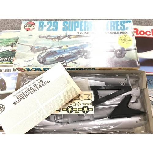 421 - A Box Containing Various Model Kits including AirFix and Revell.