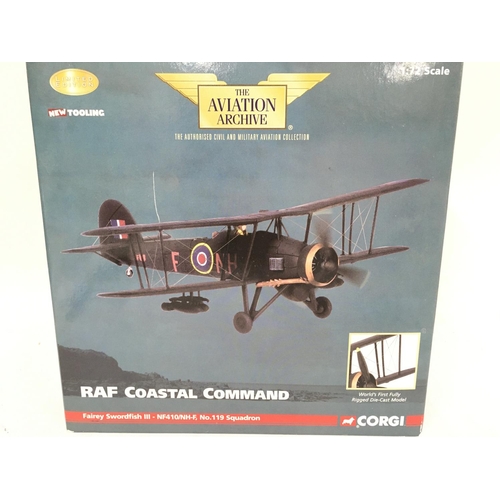 432 - A Boxed Corgi RAF Coastal Command Fairey Swordfish III. #AA36304.