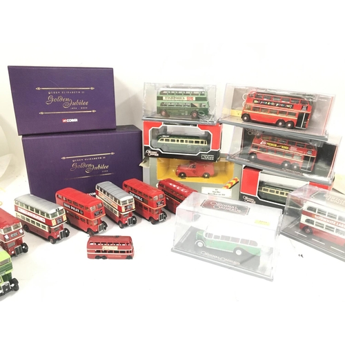 439 - A Box Containing Various Boxed Die-Cast Buses (some loose) and Others. No Reserve.