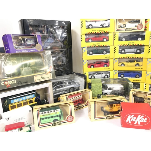 453 - A Box Containing Various Boxed Die-Cast Including Lledo. Maisto and Corgi.