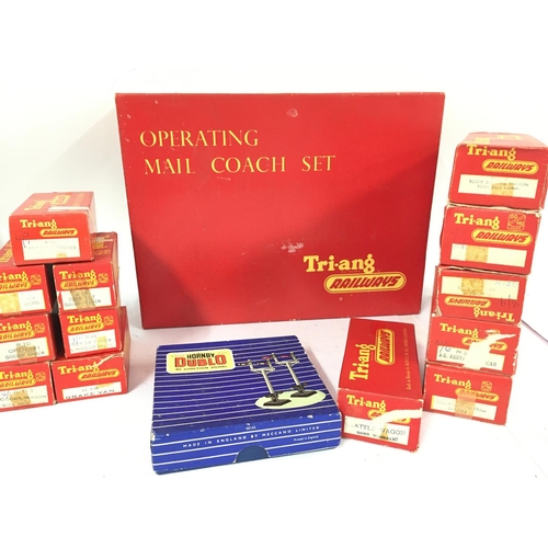 456 - 2 Boxes Containing Various Boxed 00 Gauge items including Operating Coach Set. Power Controllers.Tra... 