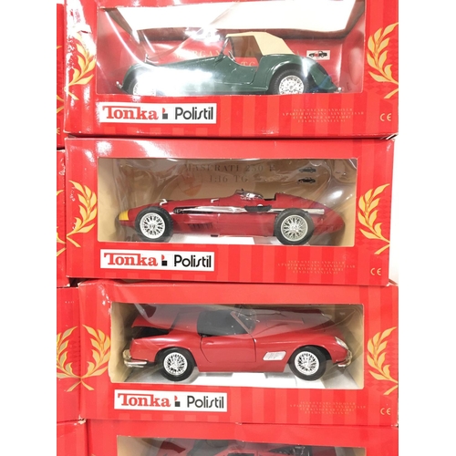 460 - 8 X Tonka Polistil Boxed Die-Cast including Maserati. Ferrari. Jaguar. Etc.