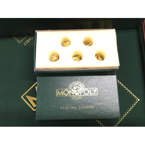 467 - A Franklin Mint Hardwood Monopoly Collectors Edition Mounted on a Table.