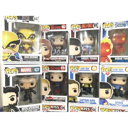 468 - A Collection of Funko Pop Figures including Iron Maiden. Kiss. Star Trek. Star Wars and others. No R... 