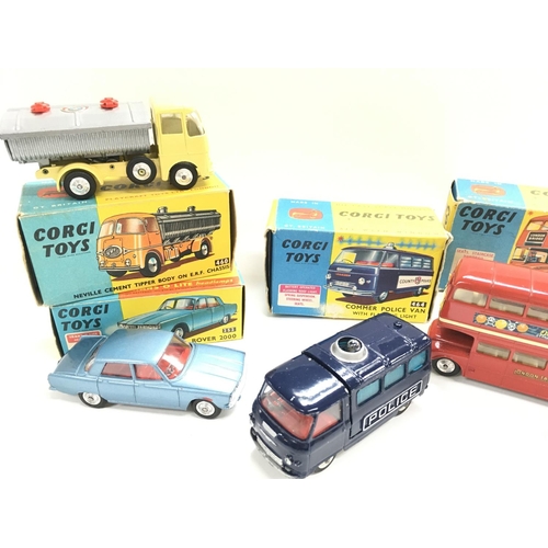 50 - 4 X Boxed Corgi Vehicles. A Neville Cement Tipper #460 A Rover 2000 #253. A Commer Police Van #464. ... 