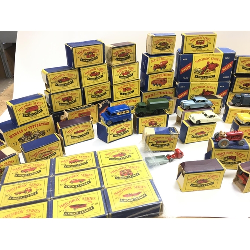 57 - A Box Containing A Collection of Various Boxed MatchBox Vehicles. Boxes in Various States.