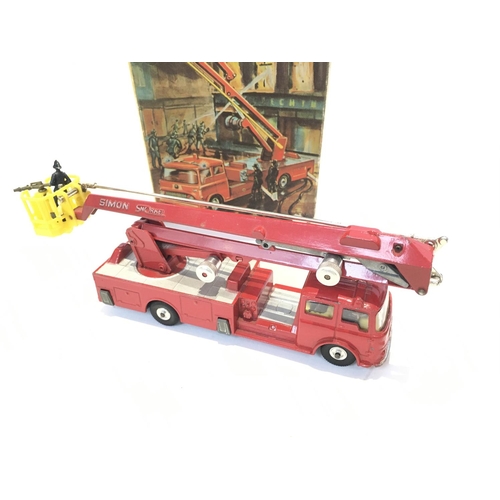 6 - A Boxed Corgi Simon Snorkel Fire Engine #1127.