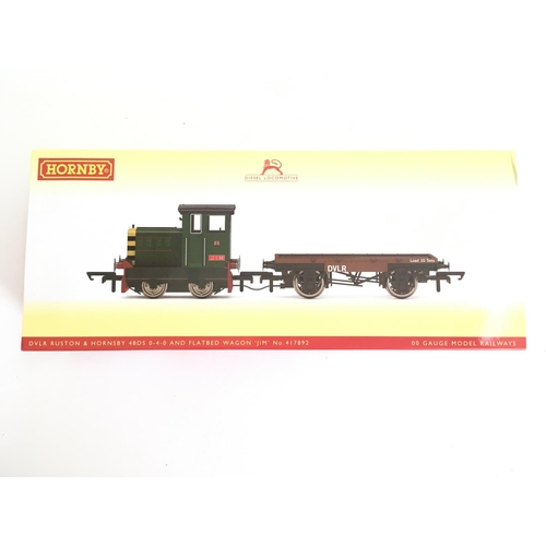 684 - A Boxed 00 Gauge Hornby DVLR Ruston and Hornsby 48DS 0-4-0 and Flatbed Wagon #R3852. DCC Ready.