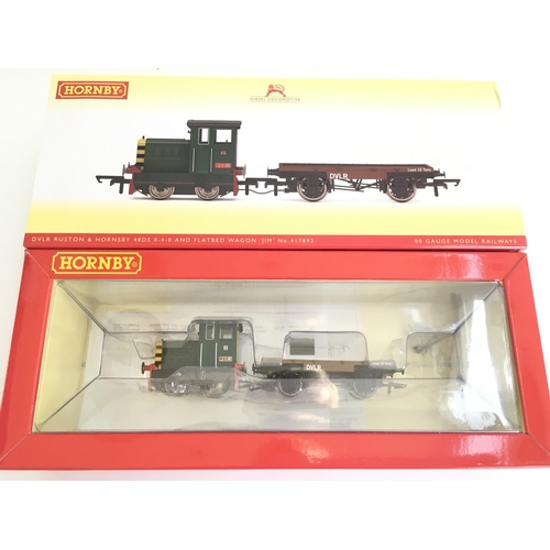 684 - A Boxed 00 Gauge Hornby DVLR Ruston and Hornsby 48DS 0-4-0 and Flatbed Wagon #R3852. DCC Ready.