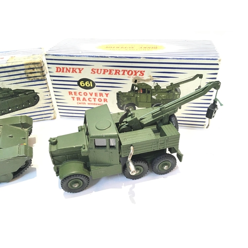 7 - A Boxed Dinky Supertoys Centurion Tank #651 and a Recovery Tractor #661.