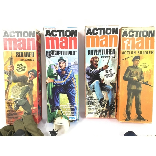 76 - 4 X Vintage Empty Action Man Boxes Including some Uniform.