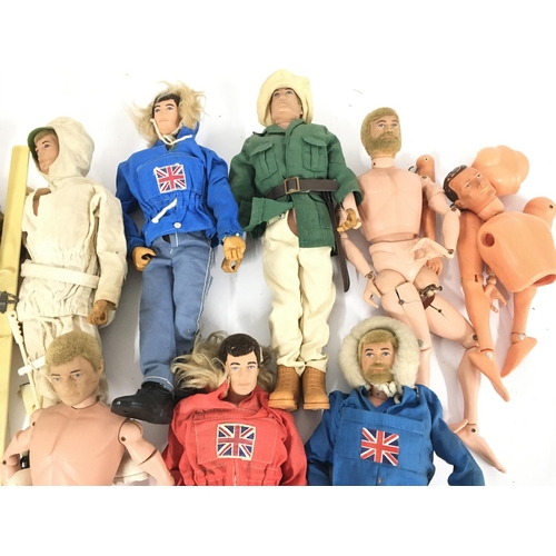 77 - A Collection of Vintage Action Men and some accessories. Some in need of repair.