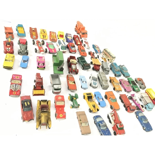 90 - A Box Containing Playworn Die-Cast including Matchbox.Hotwheels etc and a Collection of Marbles.